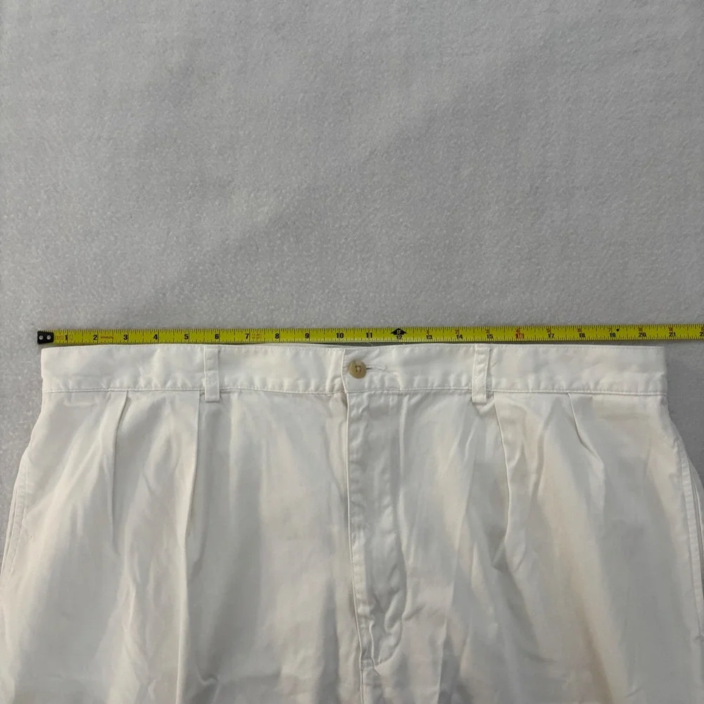 Polo Ralph Lauren Tyler Short Mens 42 White Pleated Cotton Chino Shorts